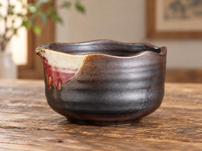 Black Red Natural Glaze Matcha Bowl Set product photo 5
