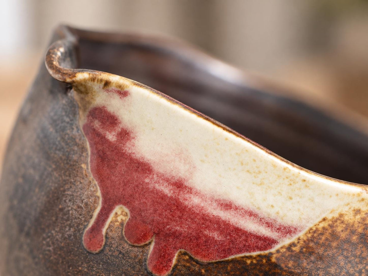 Black Red Natural Glaze Matcha Bowl Set product photo 7
