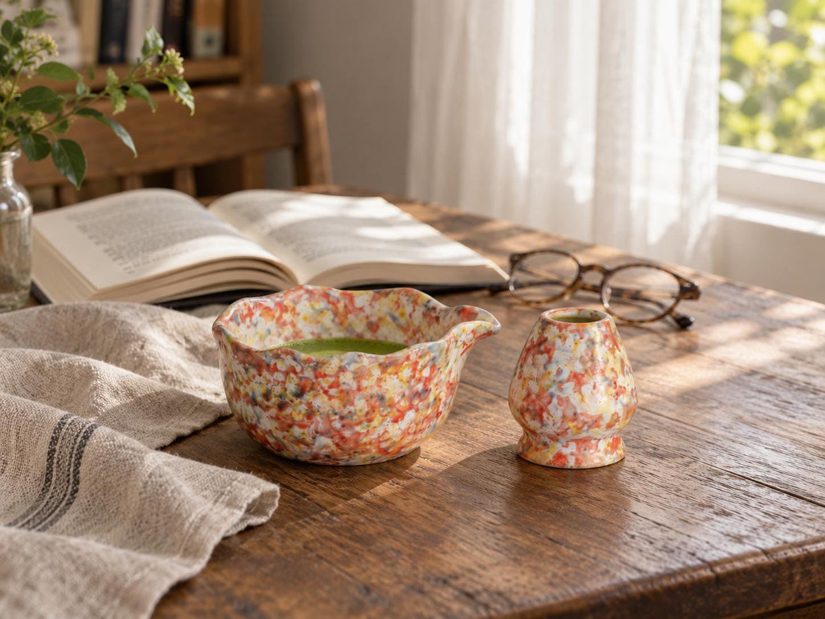 Confetti Glaze Matcha Bowl Set product photo 7