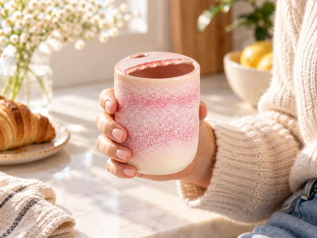 Pink Speckled Ceramic Tumbler product photo 7