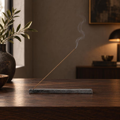 Handmade Dark Iron Metallic Stoneware Incense Holder product photo 4