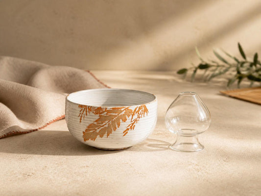 Hand Painted Matcha Bowl with Glass Holder product photo 1