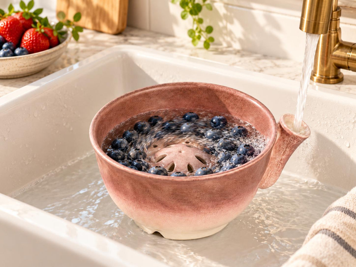 Handmade Ceramic Berry Washing Bowl product photo 4