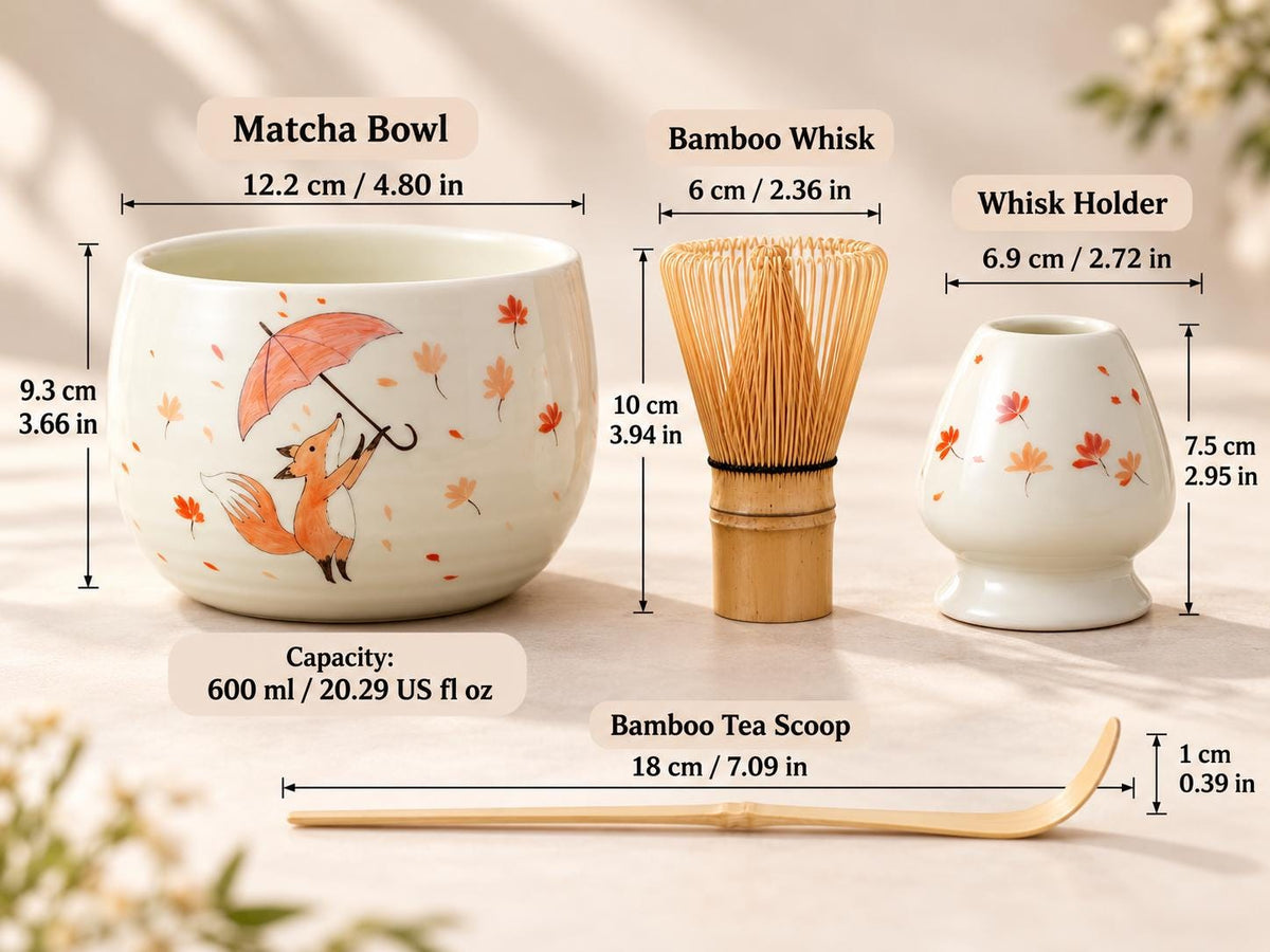 Cute Fox Matcha Bowl Set product photo 4