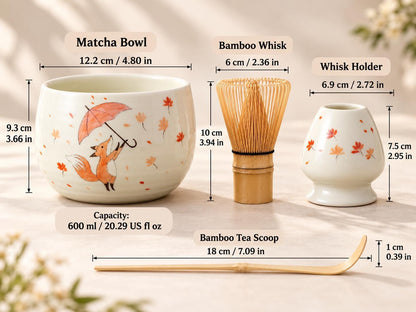 Cute Fox Matcha Bowl Set product photo 4