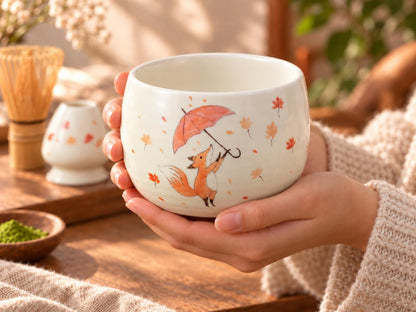 Cute Fox Matcha Bowl Set product photo 1