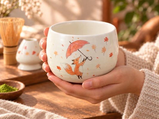 Cute Fox Matcha Bowl Set product photo 1