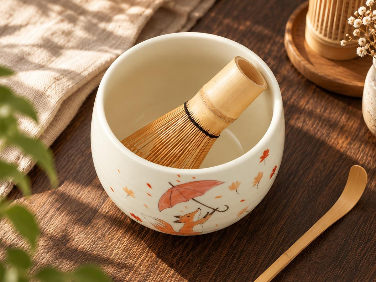 Cute Fox Matcha Bowl Set product photo 2