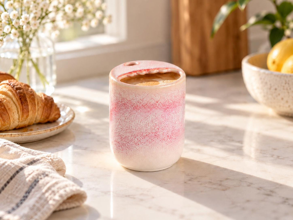 Pink Speckled Ceramic Tumbler product photo 3