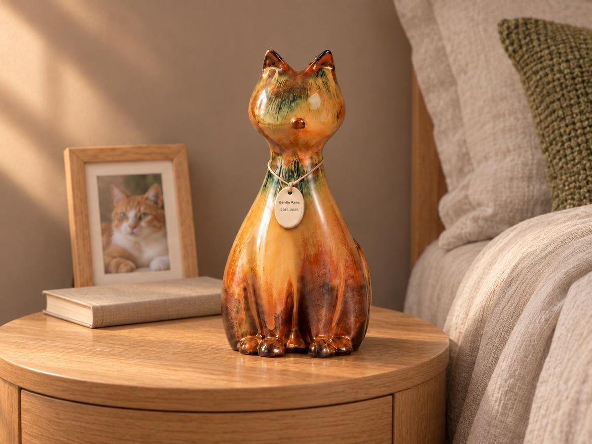 Cat Shaped Ceramic Memorial Urn product photo 7