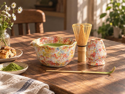 Confetti Glaze Matcha Bowl Set product photo 1