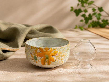 Hand Painted Matcha Bowl with Glass Holder product photo 3